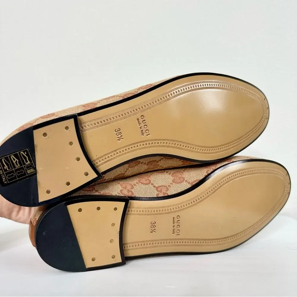 GUCCI Women’s Jordaan GG Canvas Loafers NEW 38.5 - Picture 8 of 10